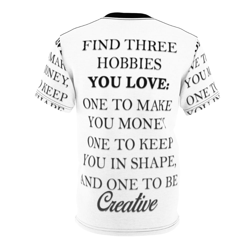 Hobbies T-Shirt with All-Over Print Design - Back