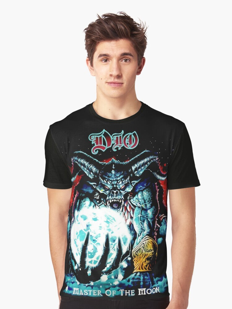 Heavy metal graphic t-shirt with a moon and demonic design - Men