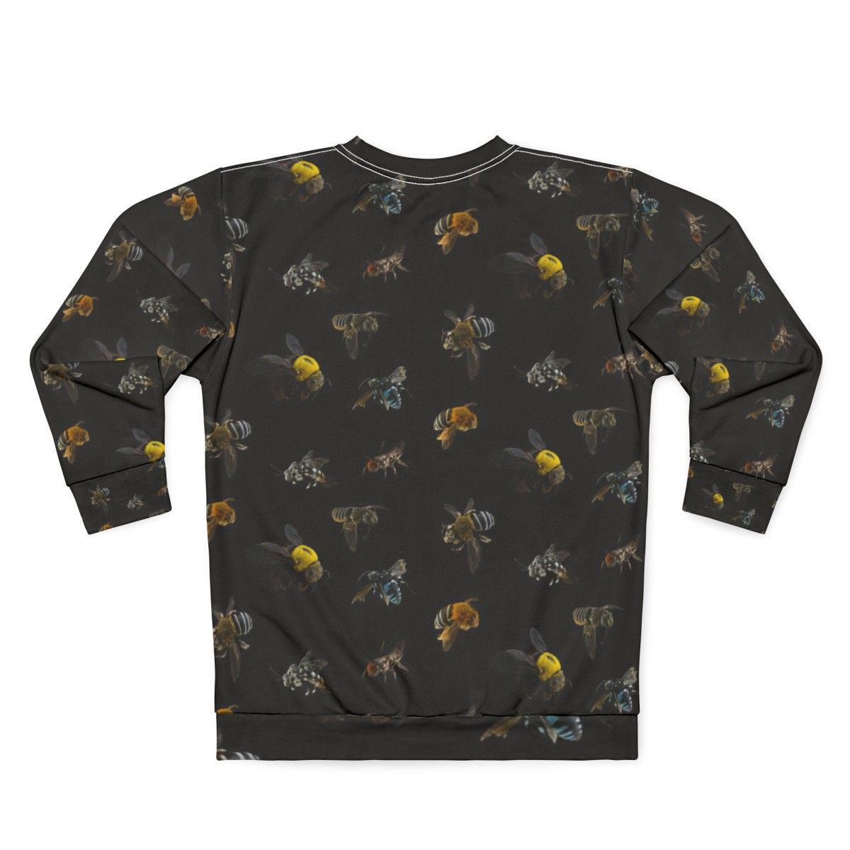 Native Australian bees botanical pattern sweatshirt - Back