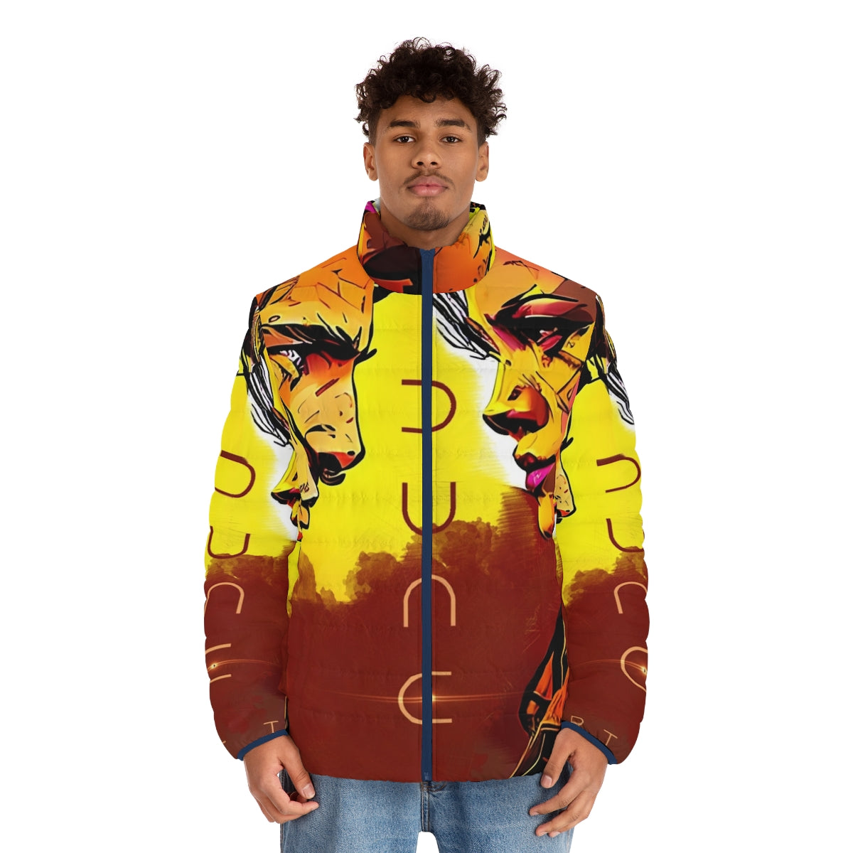 Dune 2 Part 2 (2024) Puffer Jacket featuring the iconic Dune logo and design - men front