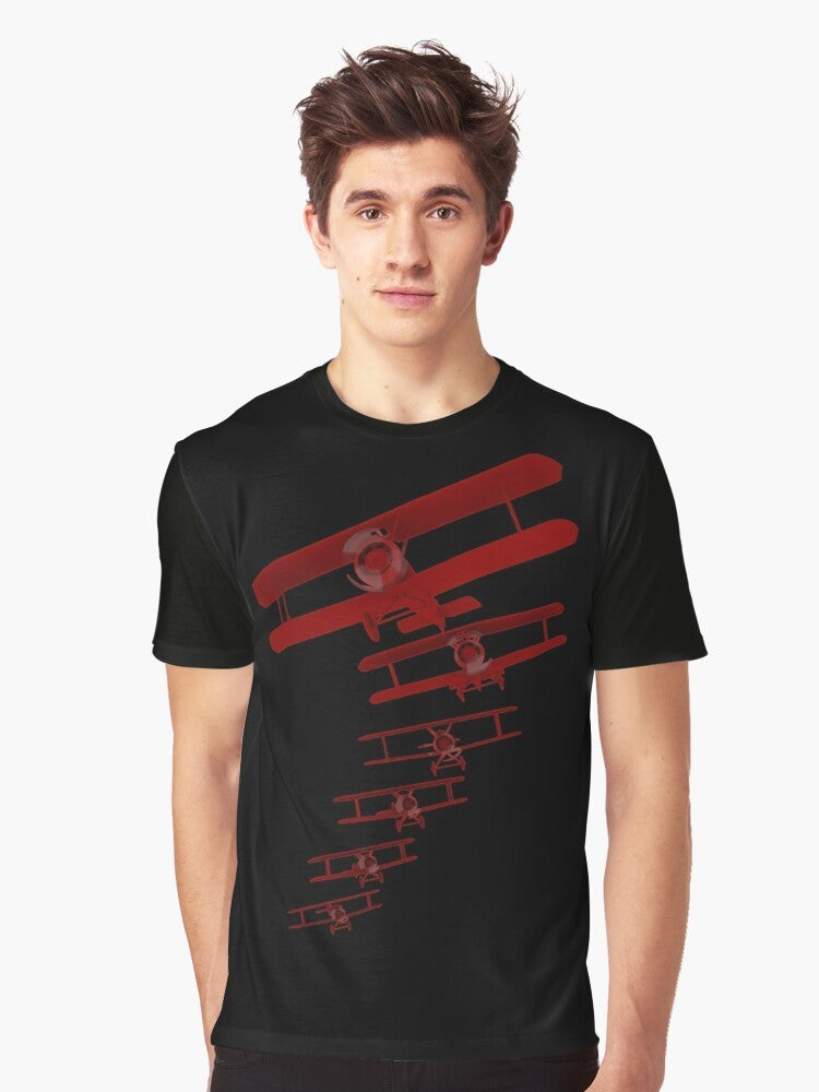 Retro Biplane Graphic T-Shirt for Aviation Enthusiasts - Men