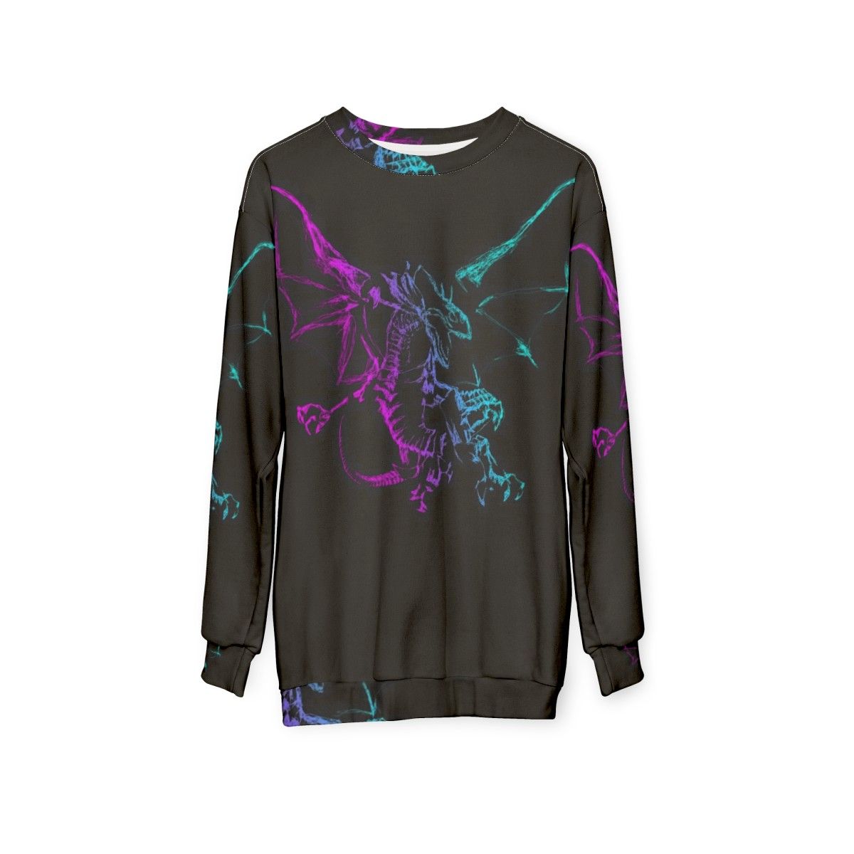 Neon mythological legendary animal design sweatshirt - hanging