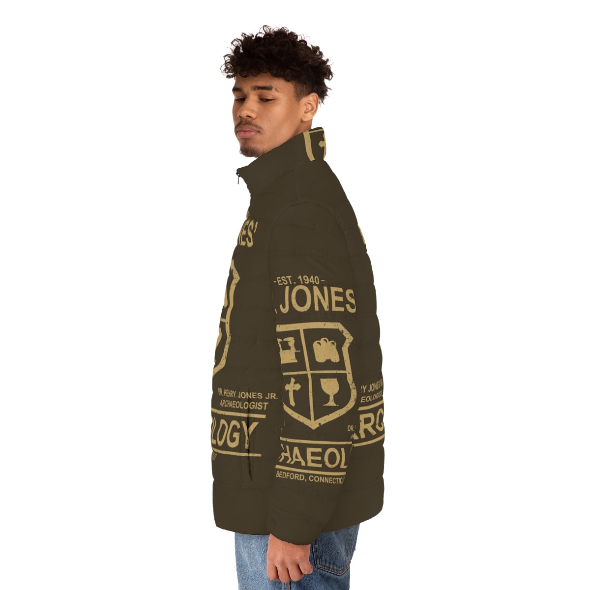 Dr Jones Archaeology Puffer Jacket - Iconic Indiana Jones-Inspired Outerwear - men side left