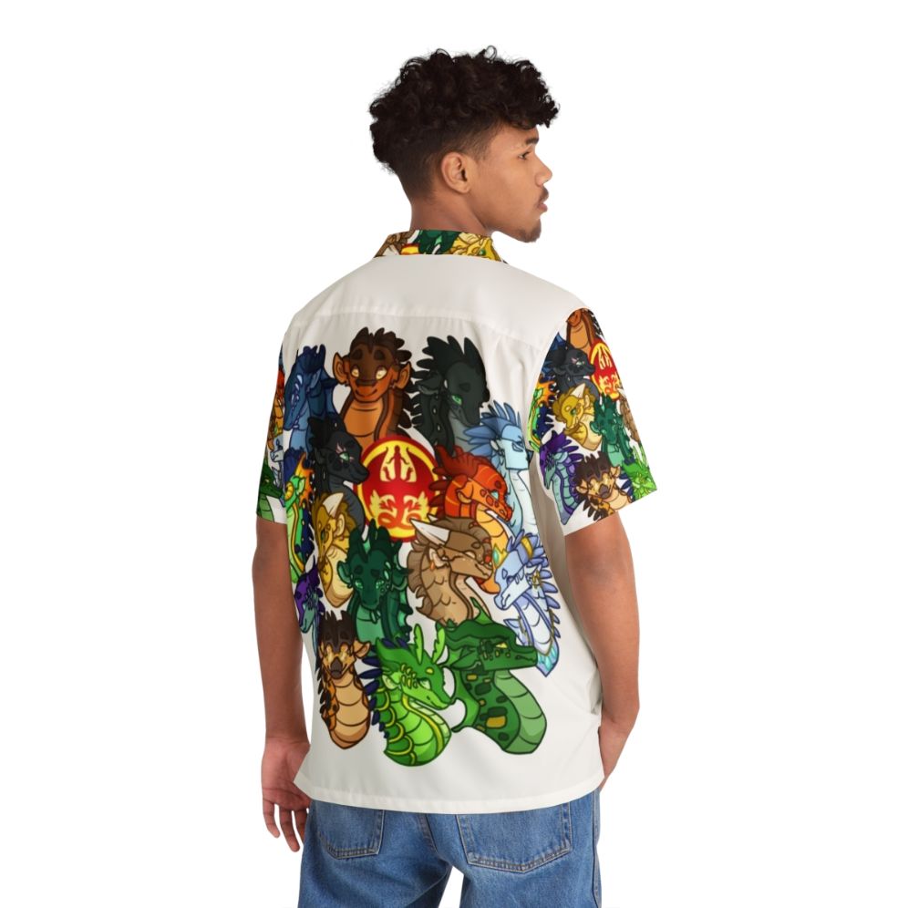 Wings of Fire themed Hawaiian shirt with dragons and characters - People Back