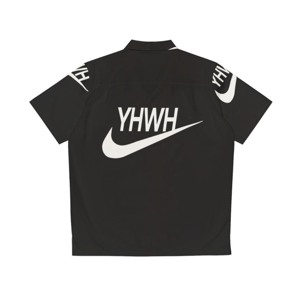 YHWH Sports Logo Christian Hawaiian Shirt - Back