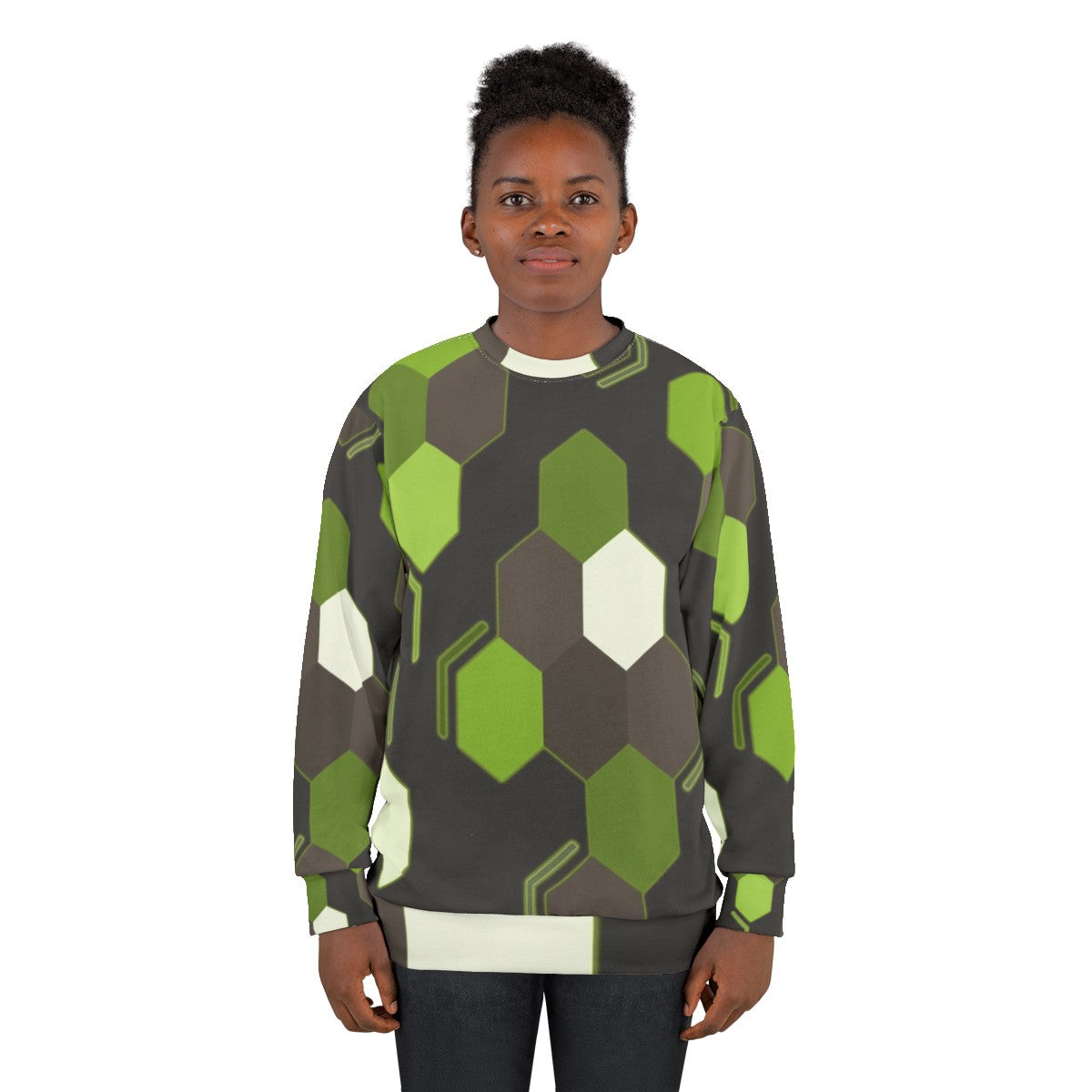 Hexagonal scales Zygarde pokemon sweatshirt design - women