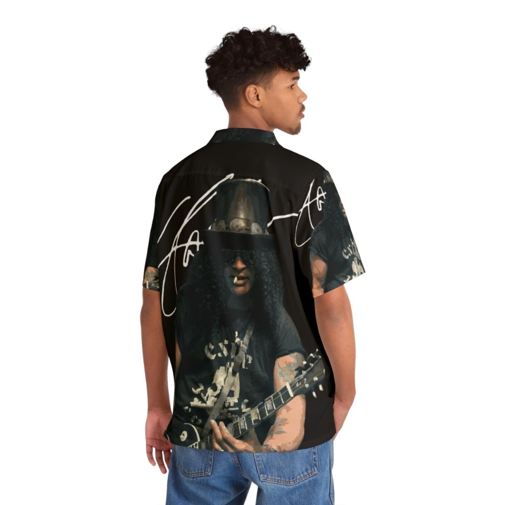 Slash Guitar Hawaiian Shirt featuring Guns N' Roses inspired design - People Back