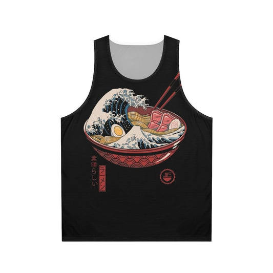 Unisex ramen wave tank top featuring the iconic Japanese art design