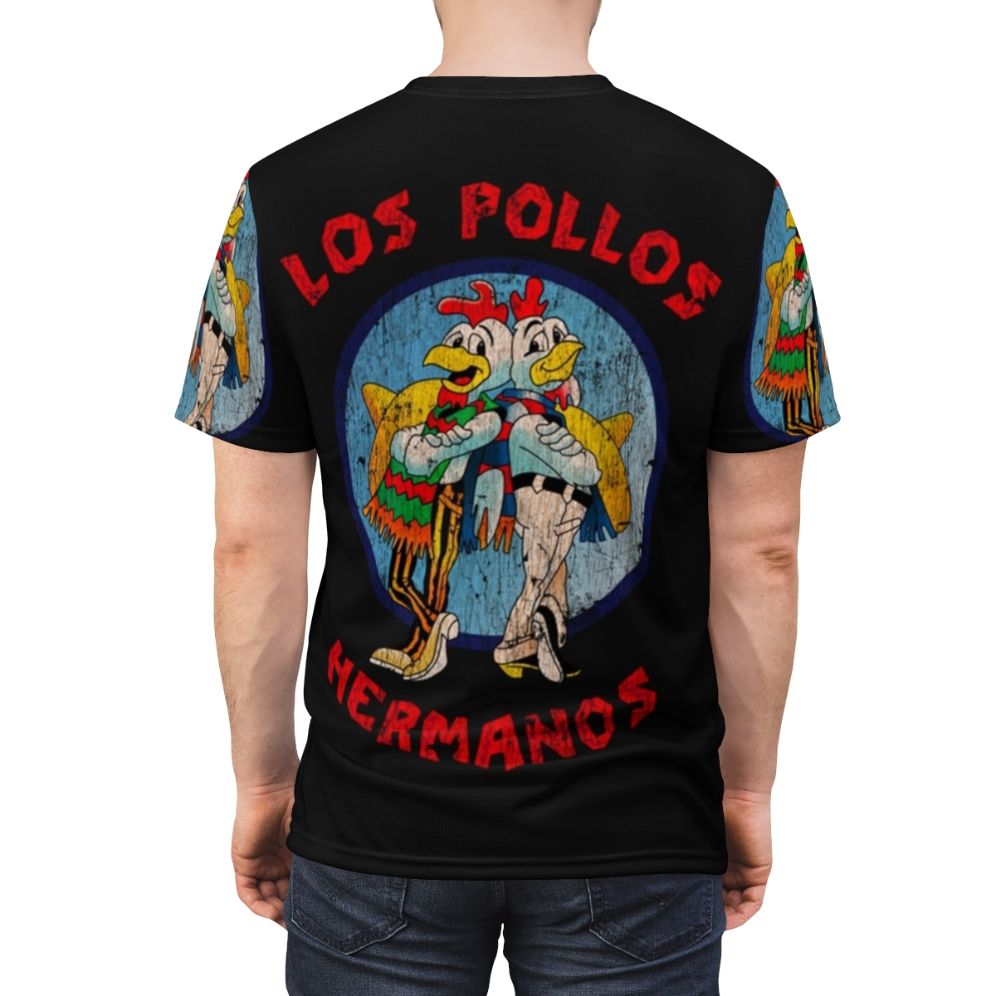 Breaking Bad-inspired Los Pollos T-shirt featuring a humorous chicken-themed design - men back