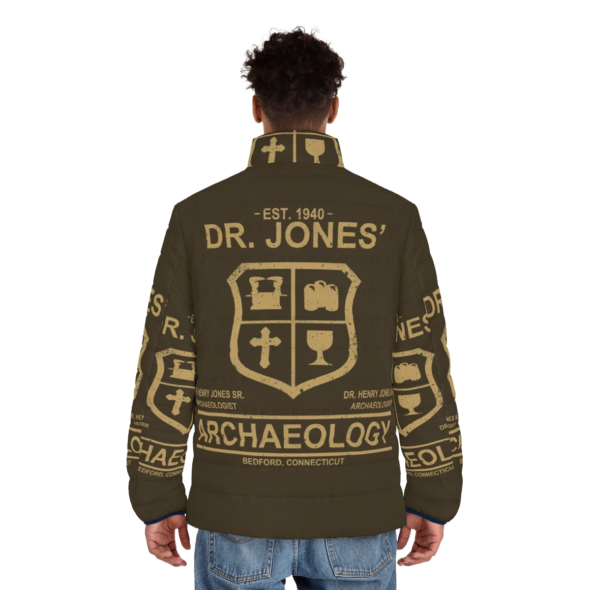 Dr Jones Archaeology Puffer Jacket - Iconic Indiana Jones-Inspired Outerwear - men back