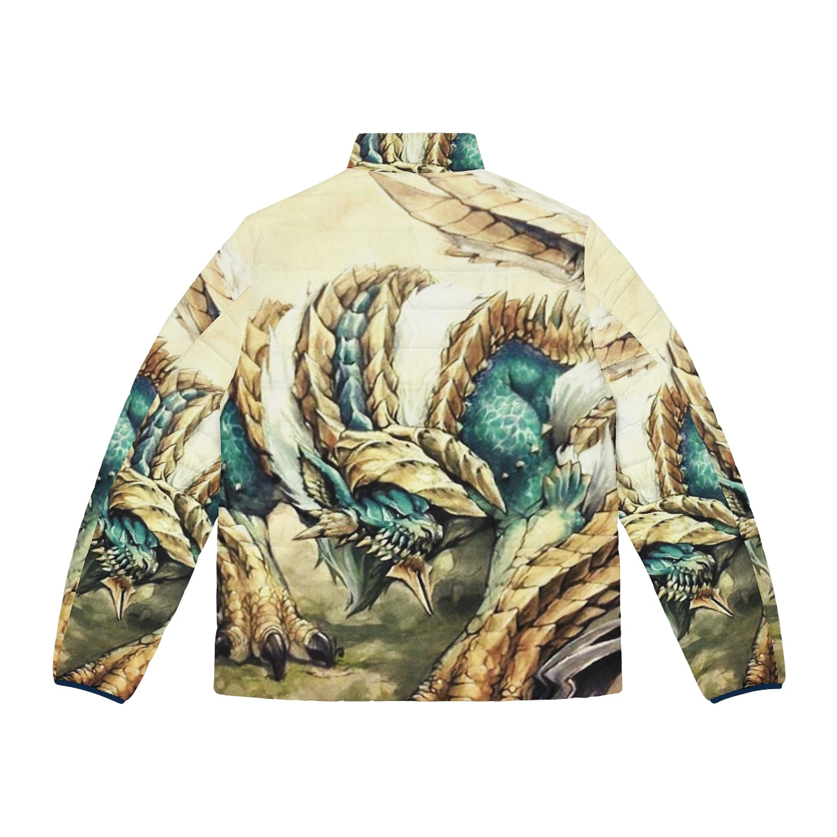 Monster Hunter Zinogre Roaring Thunder Puffer Jacket - Back