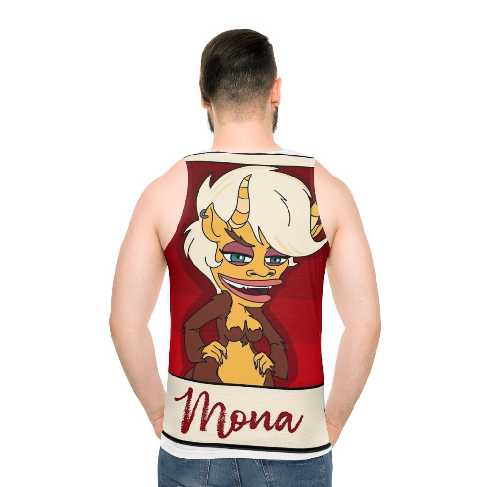 Big Mouth Hormone Monster Mona Unisex Tank Top - men back