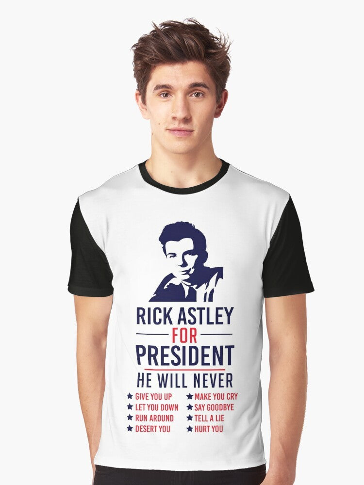 Rick Astley for President political graphic t-shirt design - Men