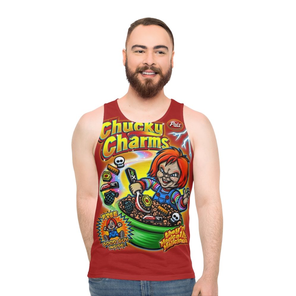 Chucky Inspired Cereal Box Graphic Unisex Tank Top - men