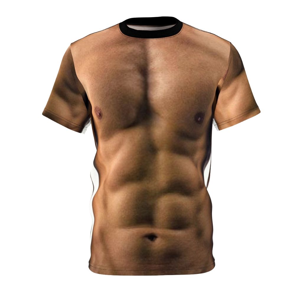 Illustrated muscle man graphic t-shirt for bodybuilding enthusiasts