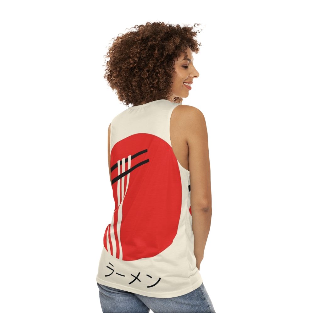 Ramen unisex tank top with vintage Japanese food graphic design - women back