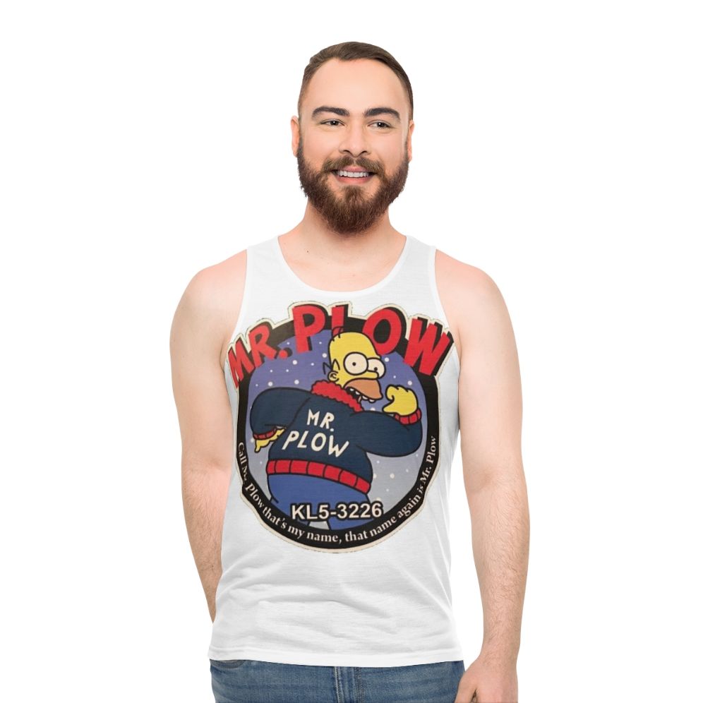 Retro snow plow unisex tank top - men