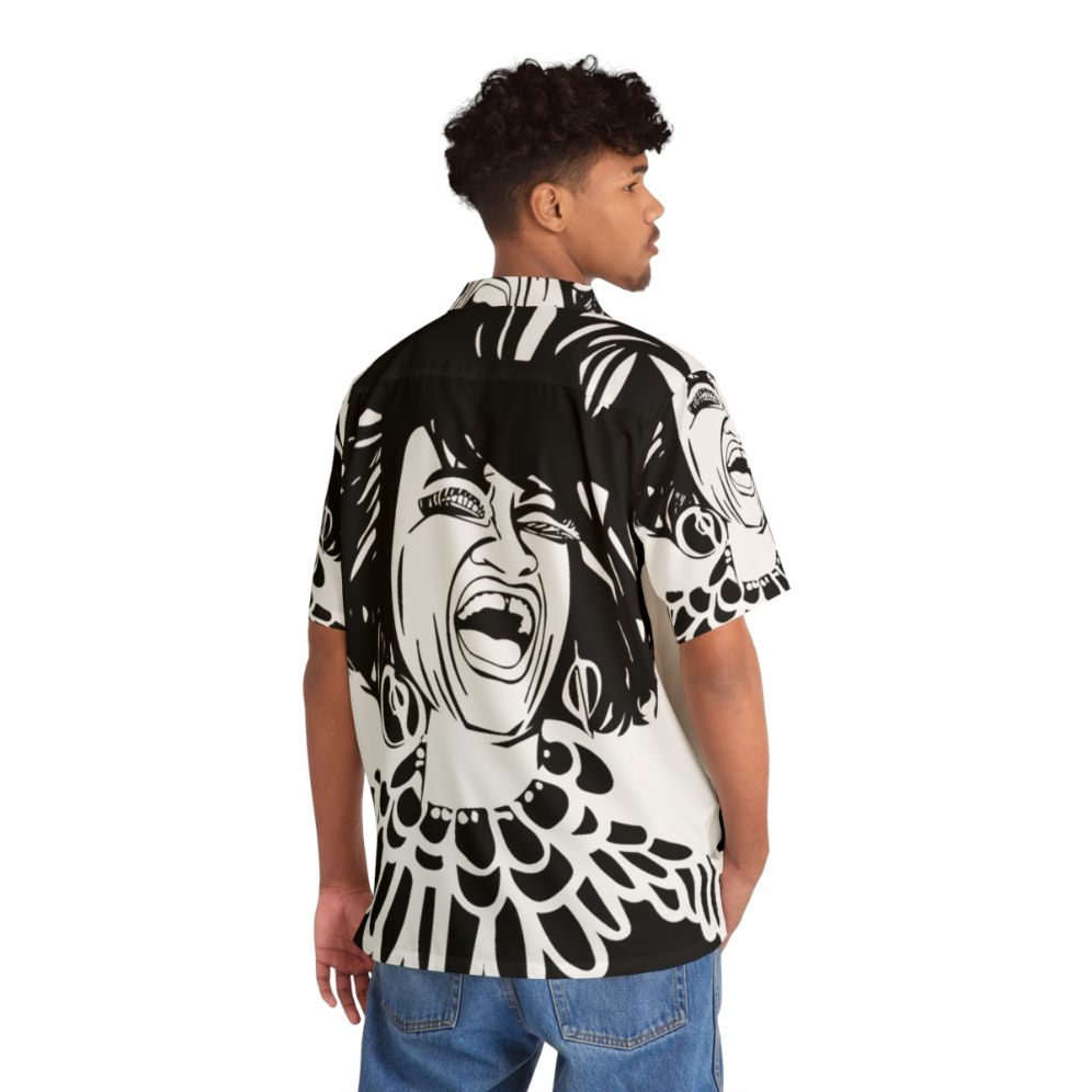 Ceila Cruz inspired Hawaiian shirt featuring an abstract black and white portrait - People Back