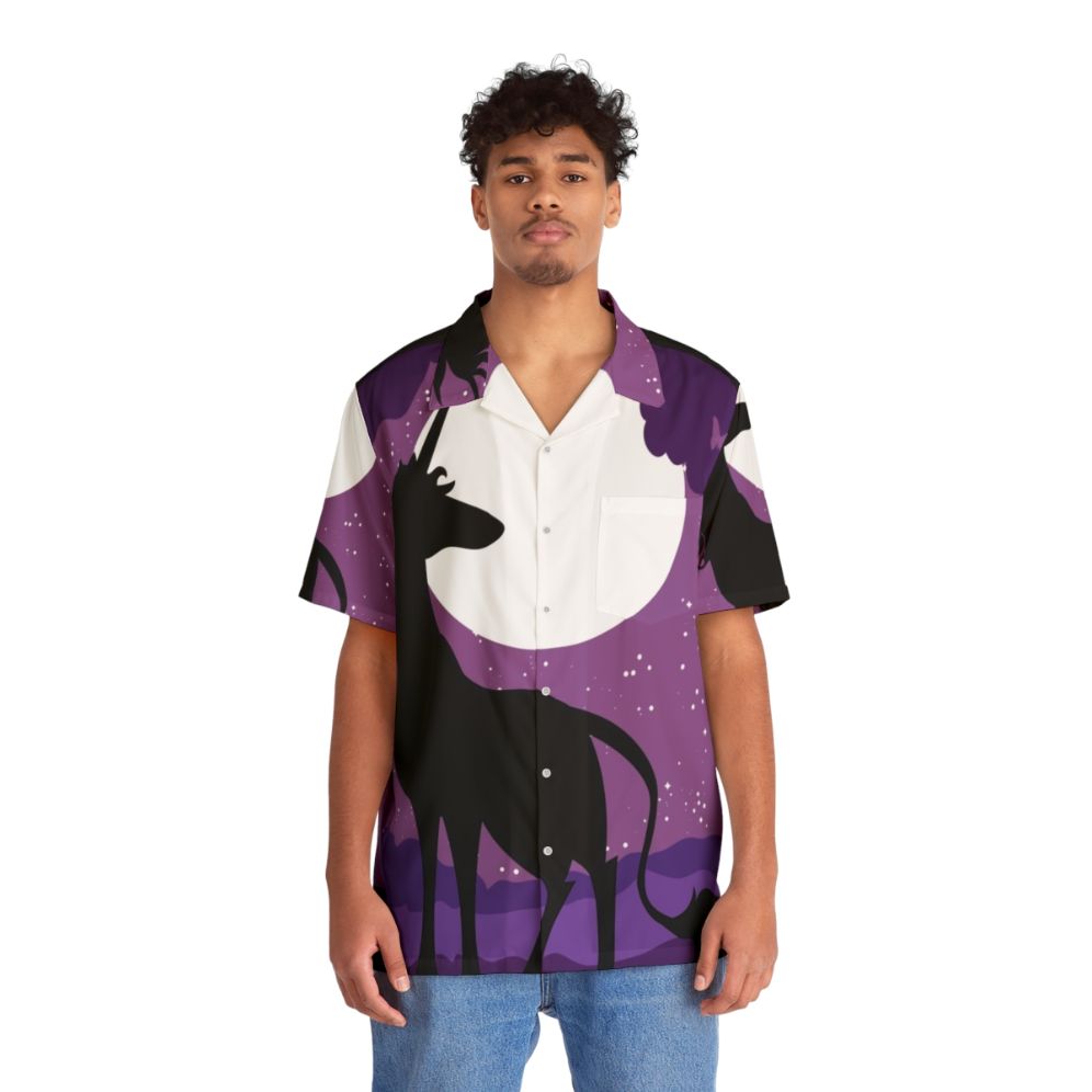 Unicorn moon in the woods Hawaiian shirt - People Front