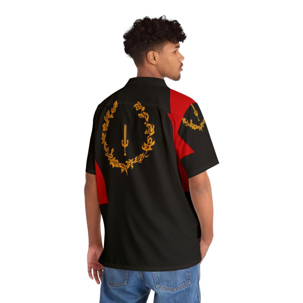 Black American Heritage Flag Hawaiian Shirt - People Back