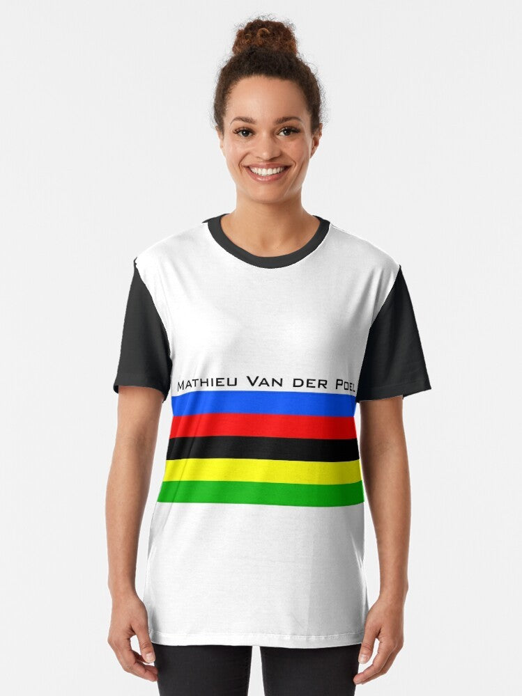 Mathieu Van der Poel World Champion Graphic Cycling T-Shirt - Women