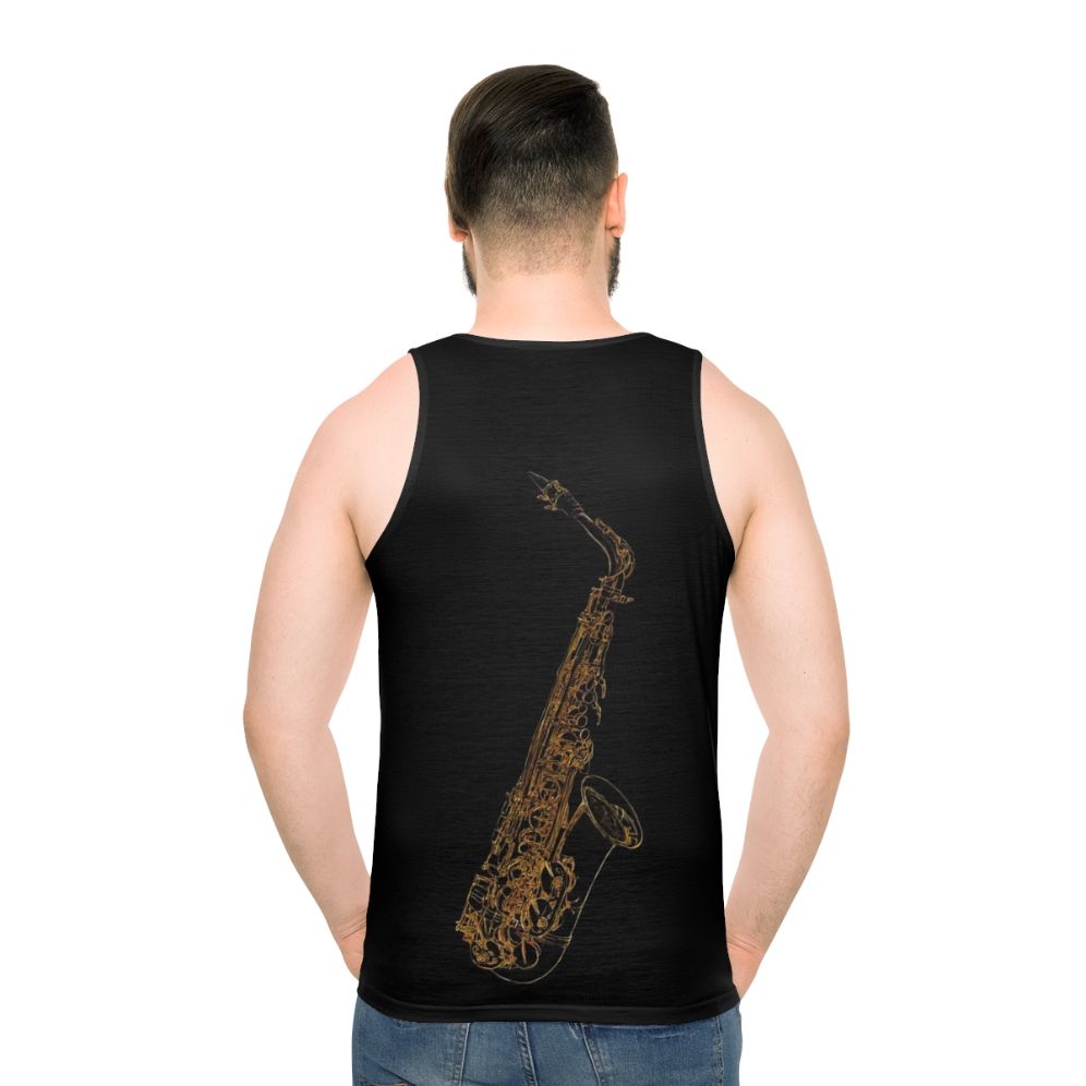 Saxophone Jazz Blues Art Design Unisex Tank Top - men back