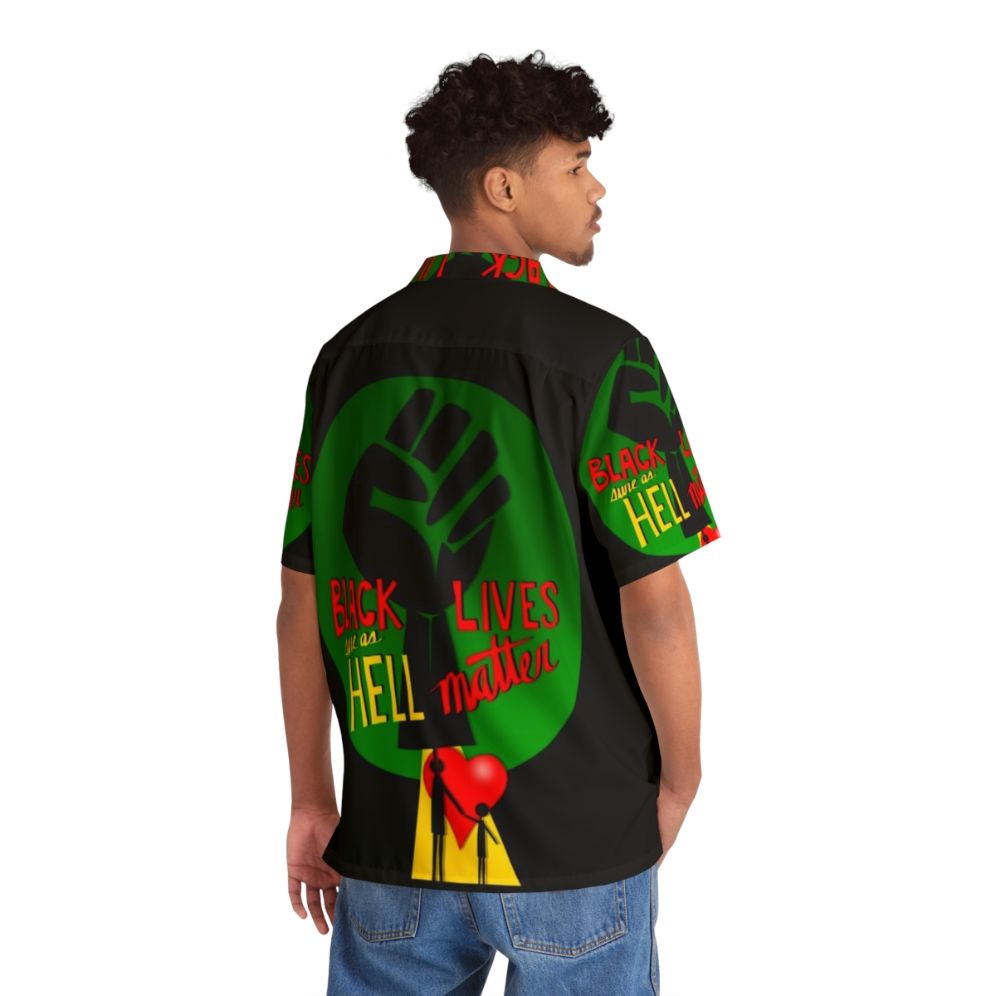 Black Lives Matter Hawaiian shirt with equality and social justice graphic - People Back