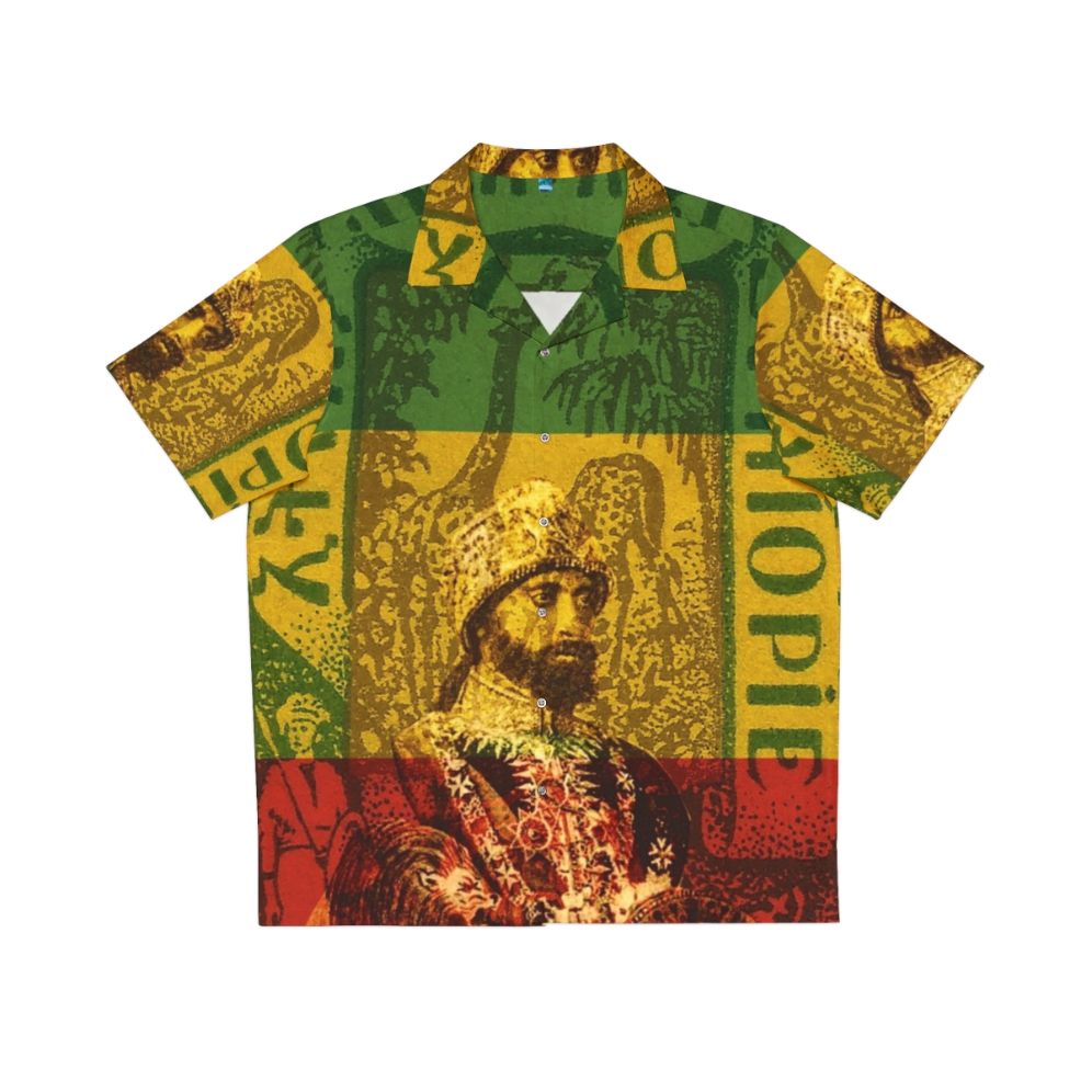 Haile Selassie Emperor of Ethiopia Rastafarian Hawaiian Shirt