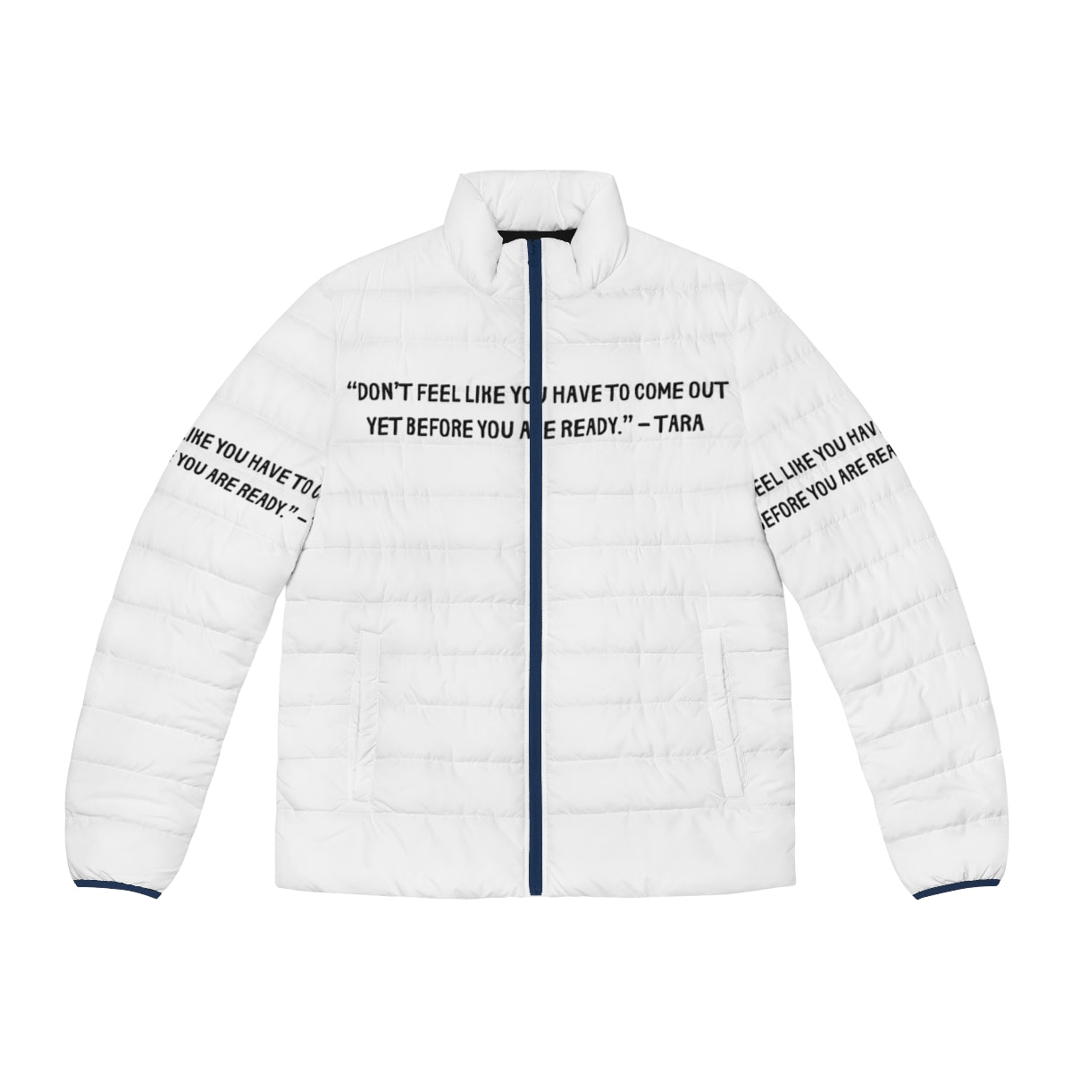 Heartstopper gang puffer jacket featuring Nick, Charlie, and their friends from the Netflix series