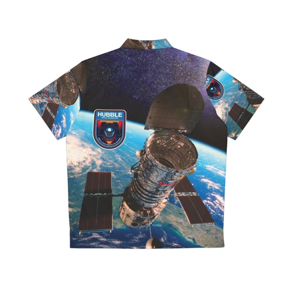 Hubble Space Telescope Hawaiian Shirt with Galaxy Print - Back