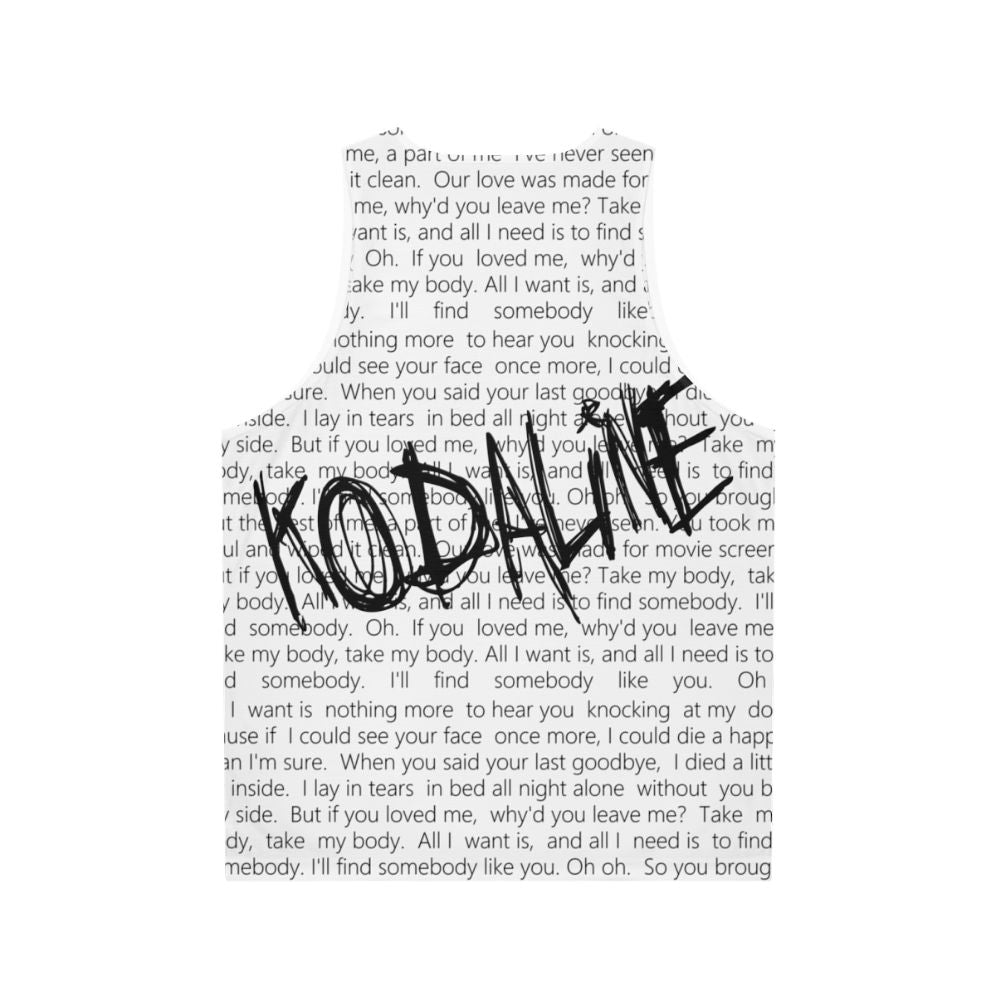 Kodaline "All I Want" Unisex Music Lover's Tank Top - Back