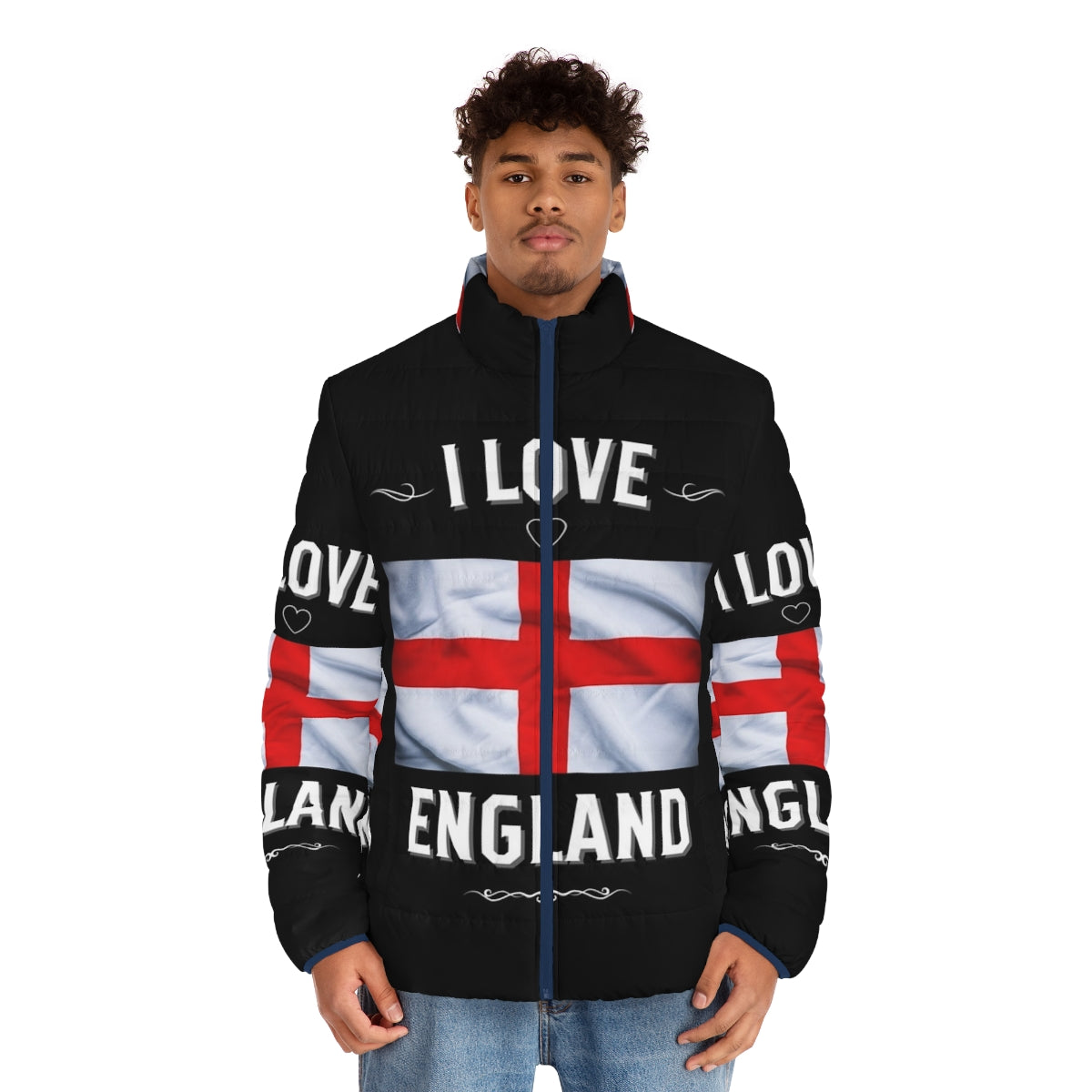 I Love Loic Puffer Jacket with Focus Keyword "i love loic puffer jacket" - men front