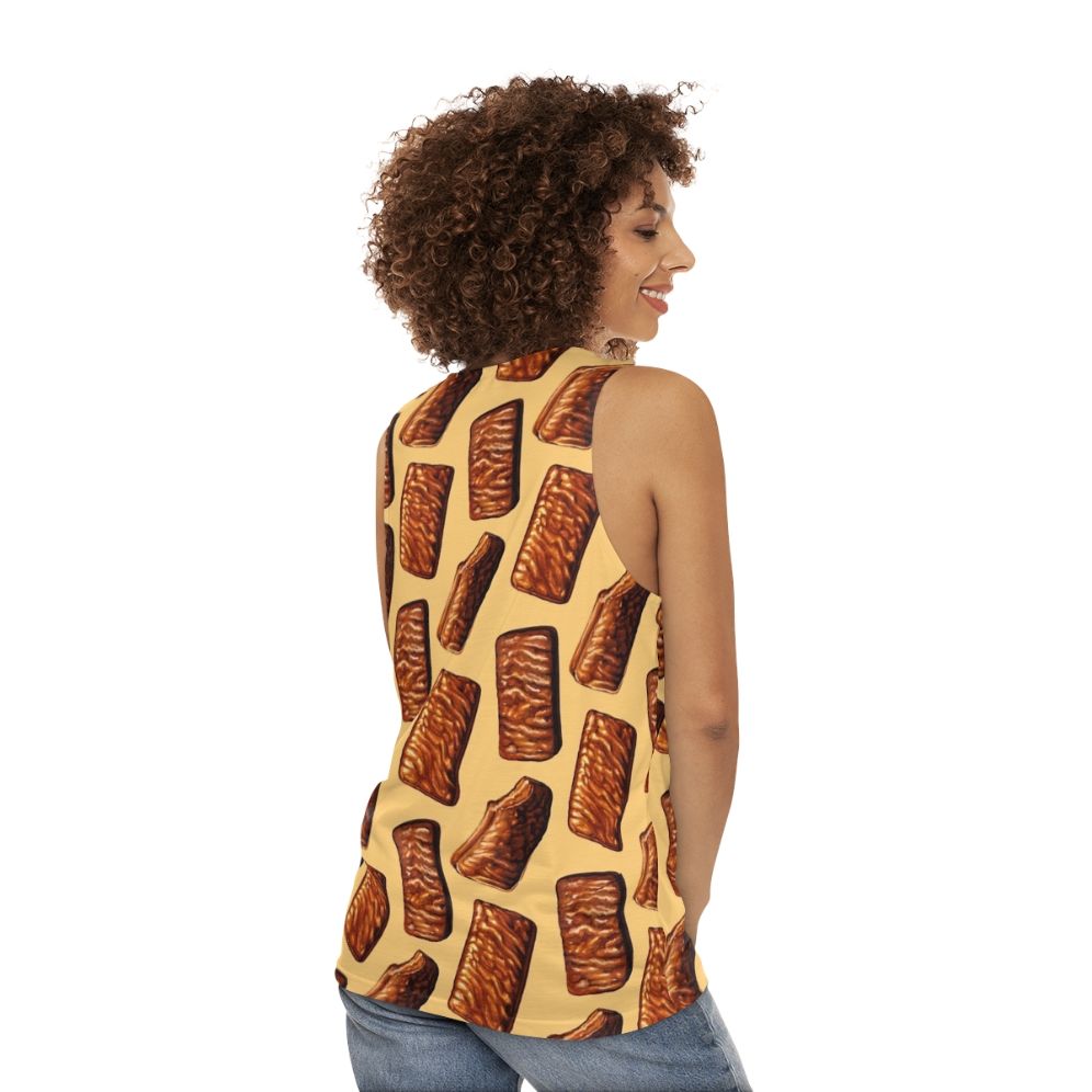 Unisex tank top with Australian Tim Tam biscuit pattern - women back