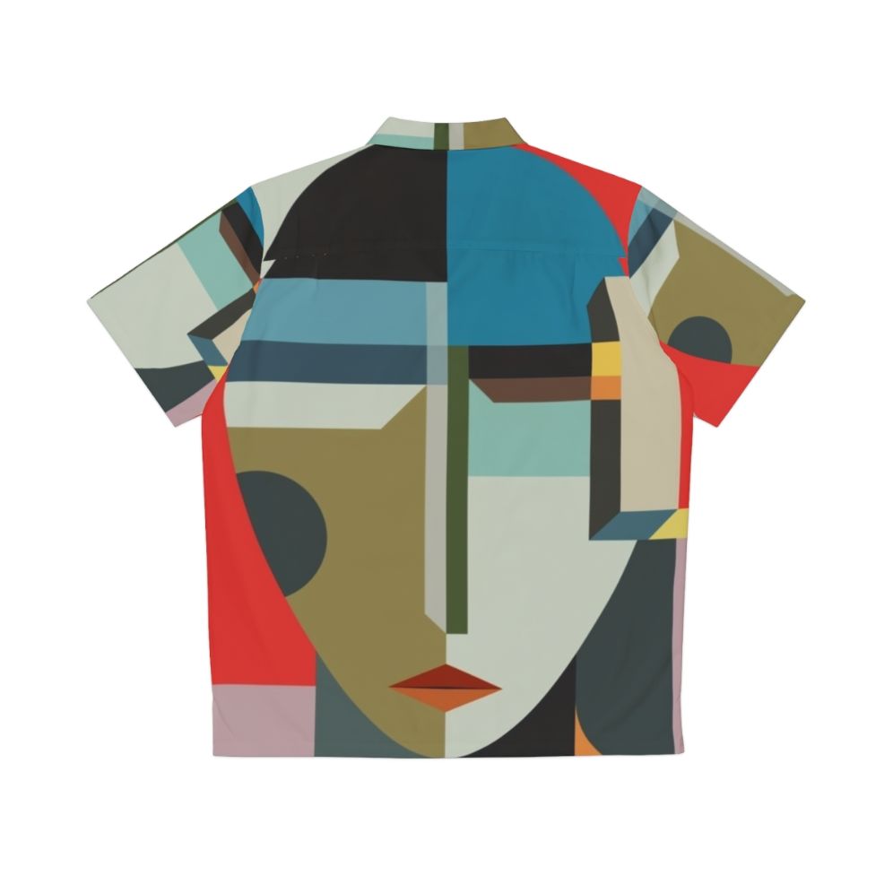 Avant Garde Woman's Hawaiian Shirt with Surreal, Modernist Design - Back