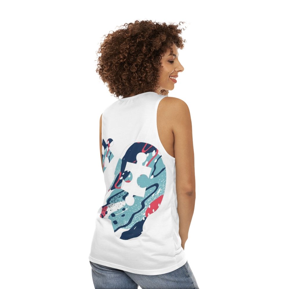 Unisex brain puzzle tank top - women back