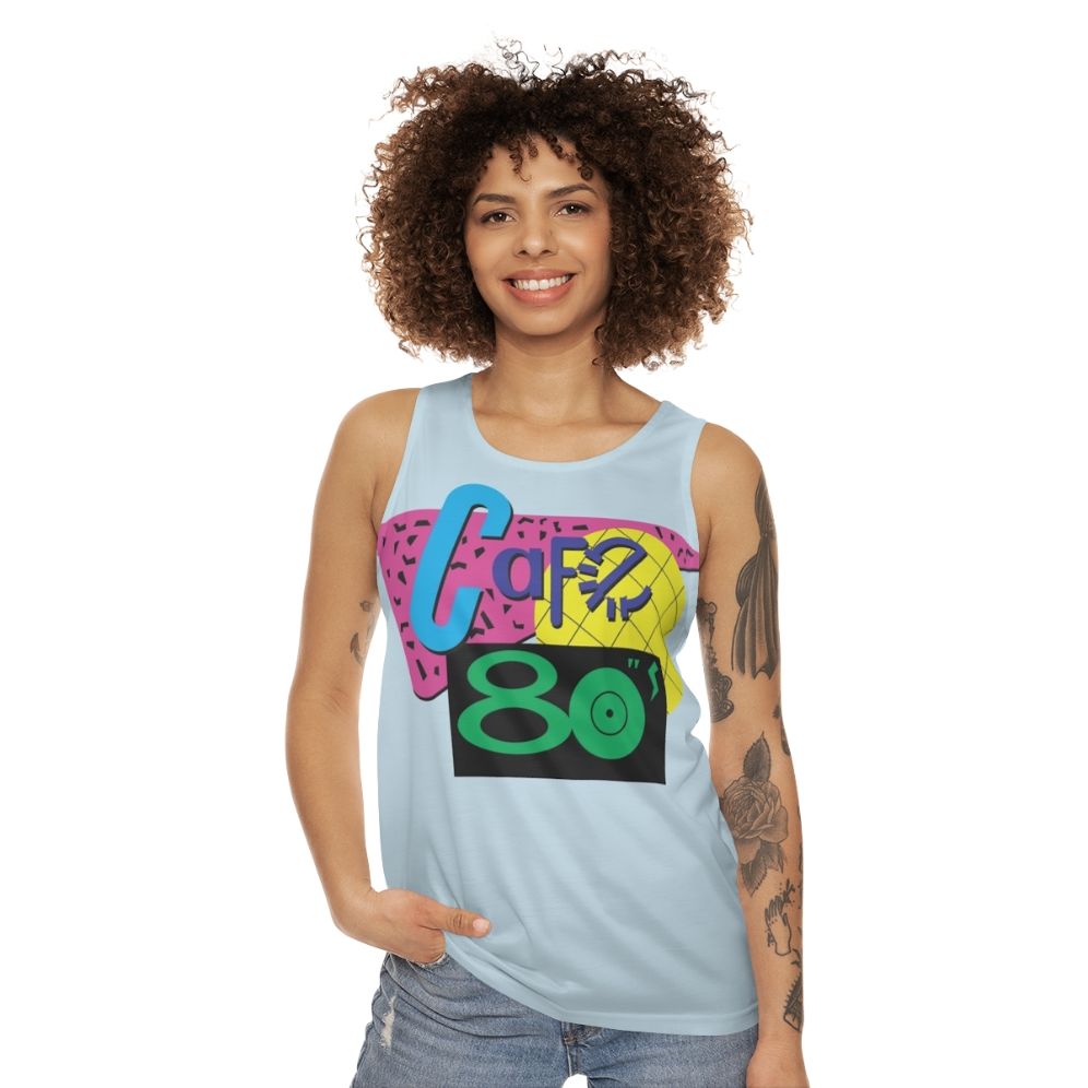 Back to the Cafe 80s Unisex Tank Top with Vintage Diner Inspired Design - women