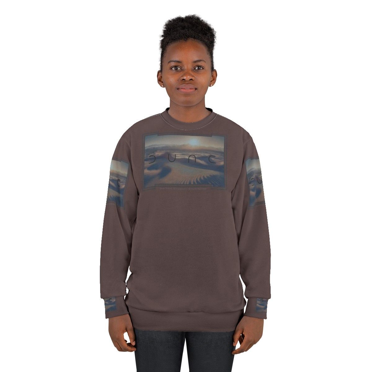 Dune movie inspired sweatshirt with cinematic desert planet design - women