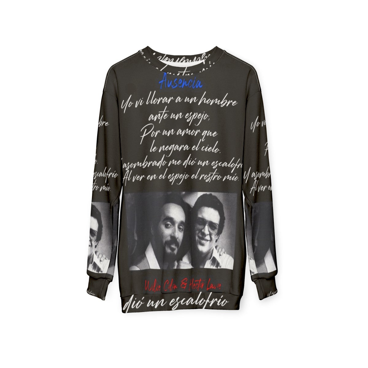 Salsa Legends Willie Colon and Hector Lavoe Ausencia Sweatshirt - hanging