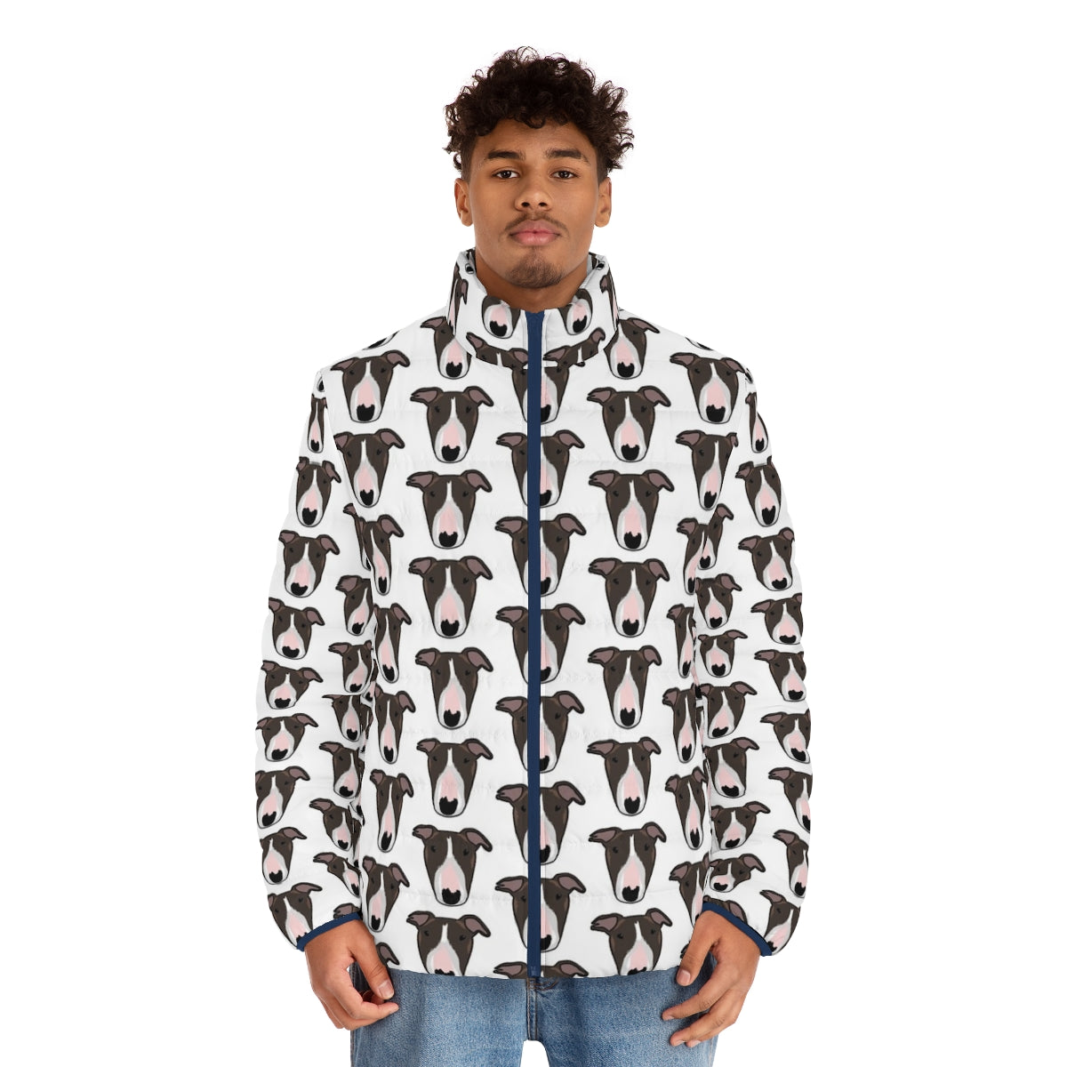 Toreigh Puffer Jacket with English Bull Terrier design - men front