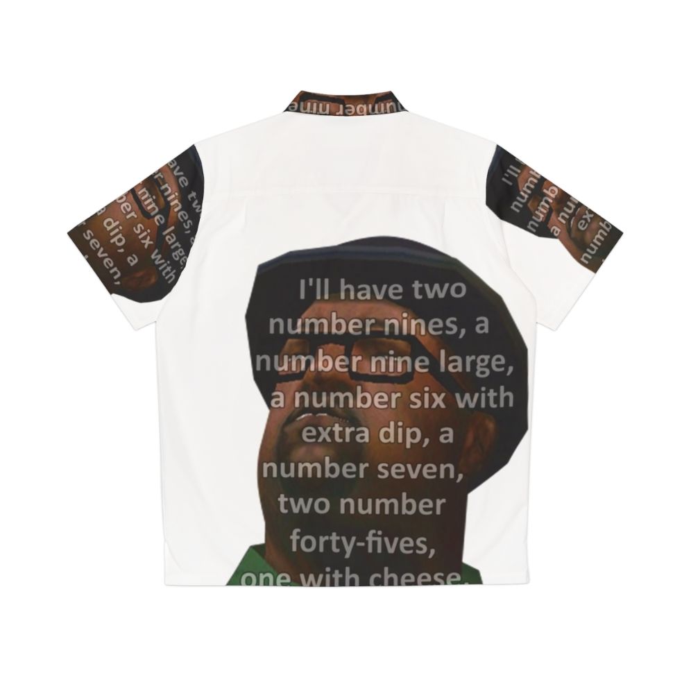 Big Smoke's #9 Hawaiian shirt with memes - Back