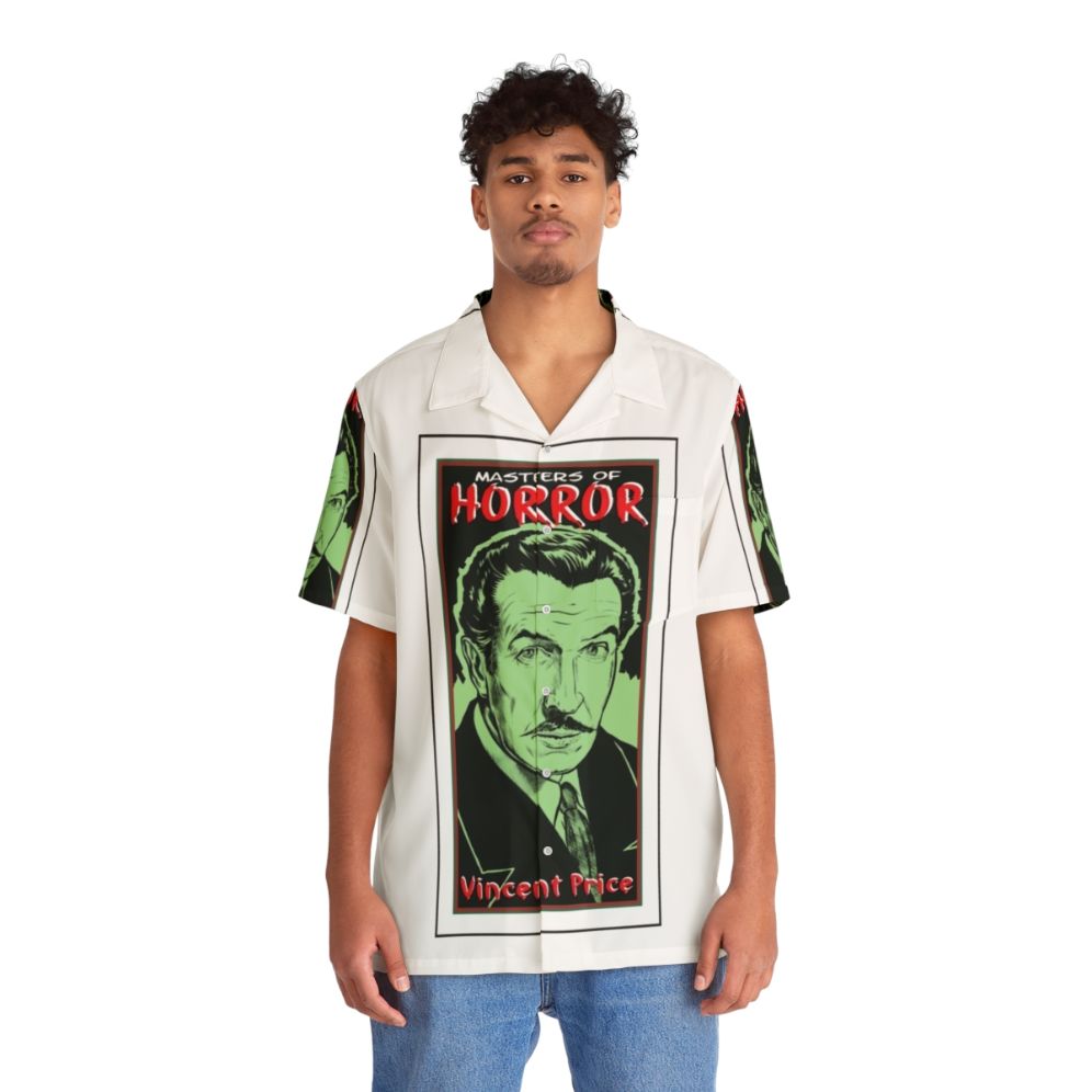 Vintage Hawaiian shirt featuring horror movie icon Vincent Price - People Front