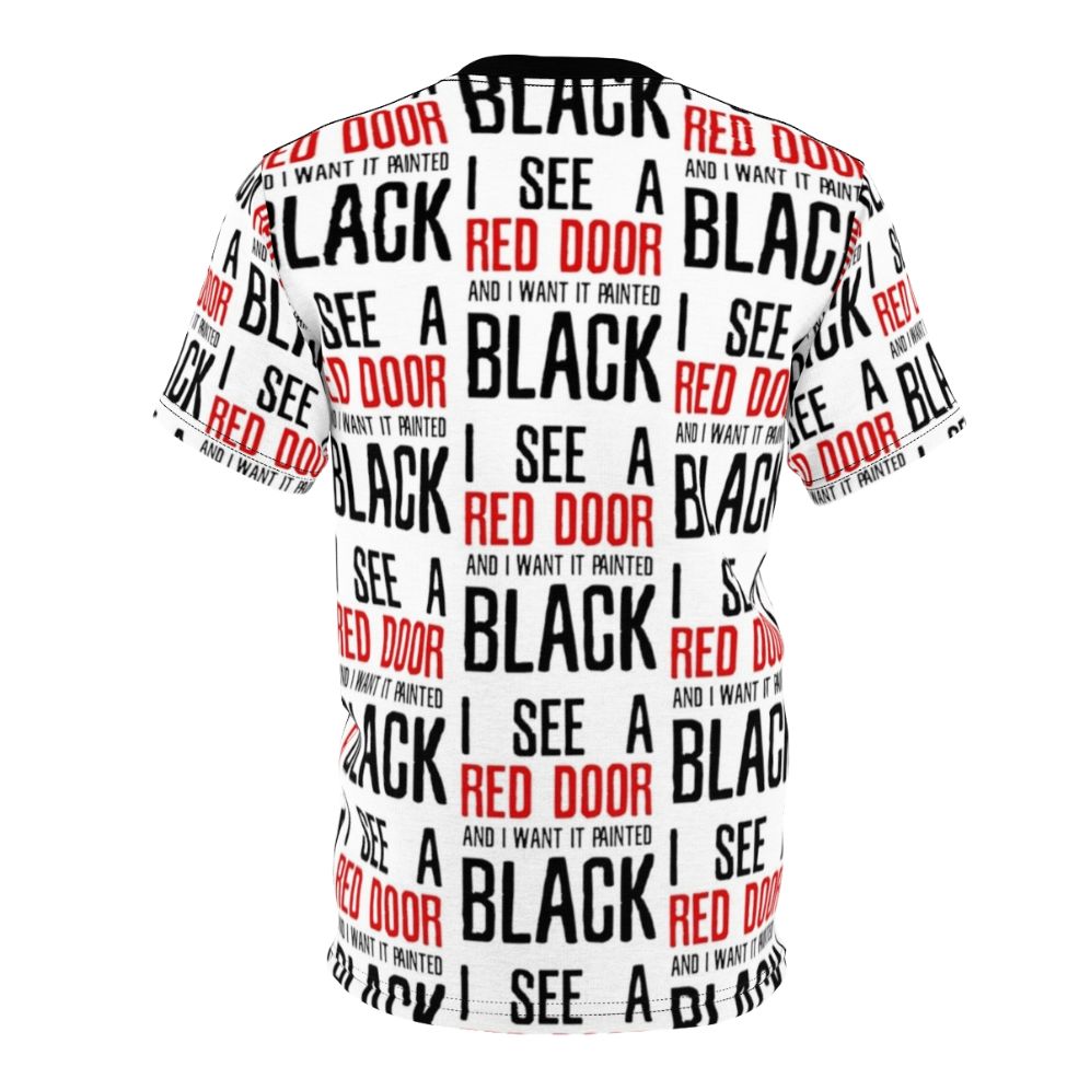 Classic rock t-shirt with The Rolling Stones "Paint It Black" lyrics - Back