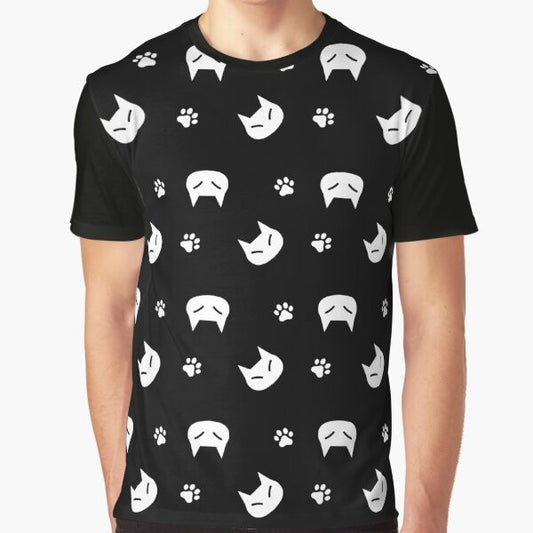 Iconic cat graphic t-shirt featuring a cat paw design from the webtoon "The Fate of a Rose"