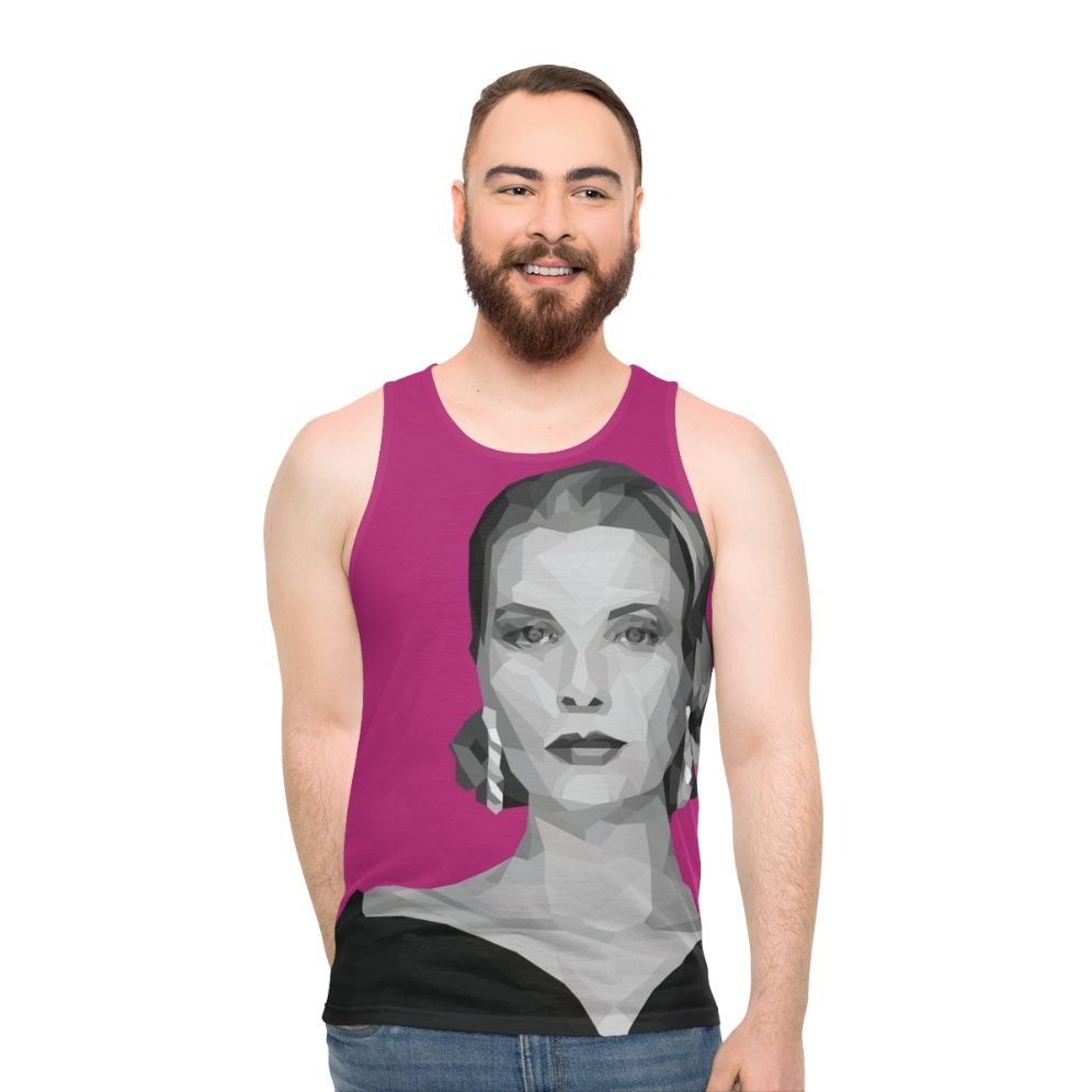 Grace Kelly Geometric Poly Pink Unisex Tank Top - men