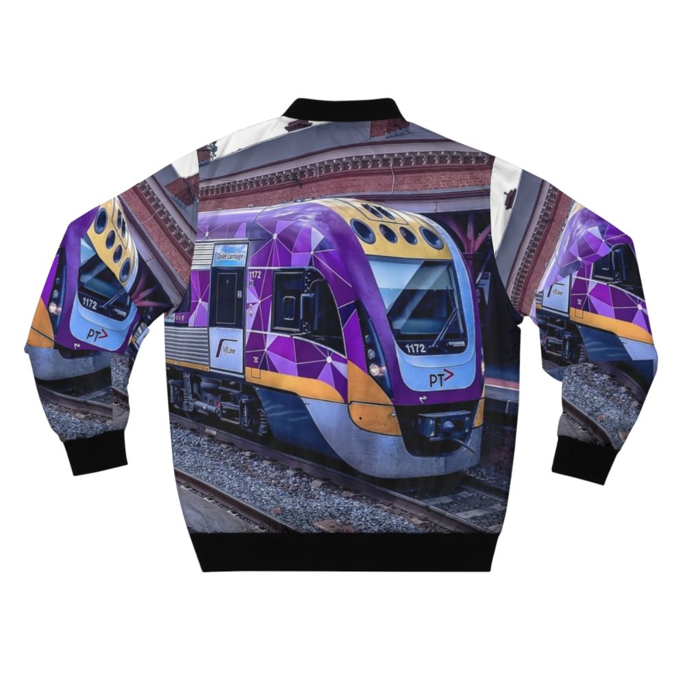 VLine Train Bomber Jacket featuring Castlemaine Station - Back