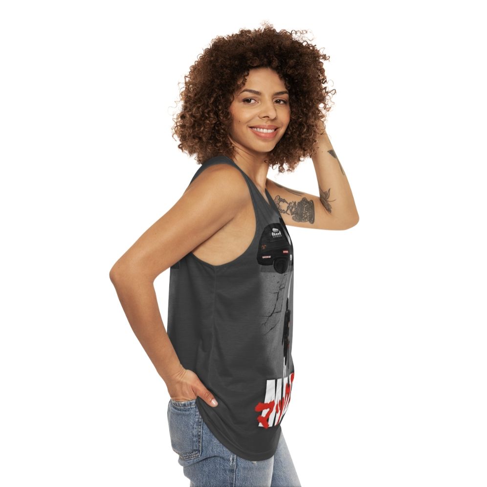 Mad Warrior Unisex Tank Top - Apocalyptic 80s Movie Clothing - women side