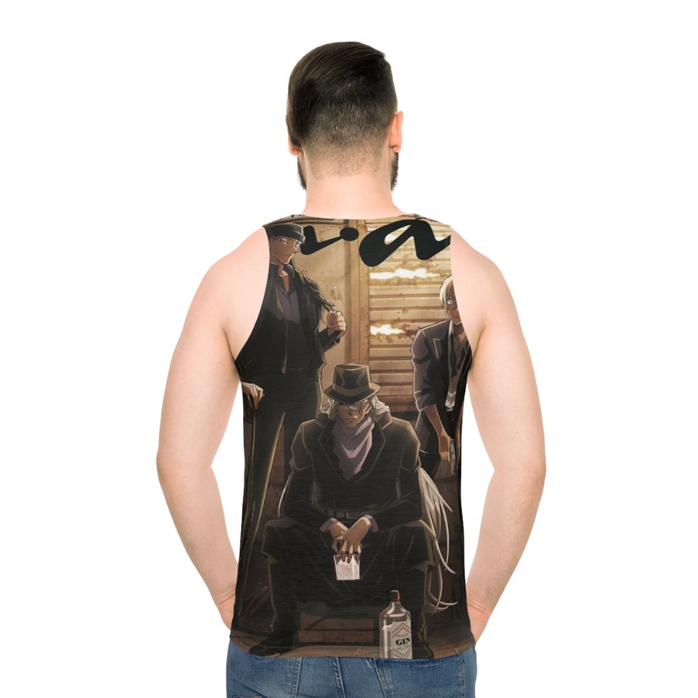 Unisex tank top featuring Detective Conan/Case Closed anime character Conan Edogawa - men back