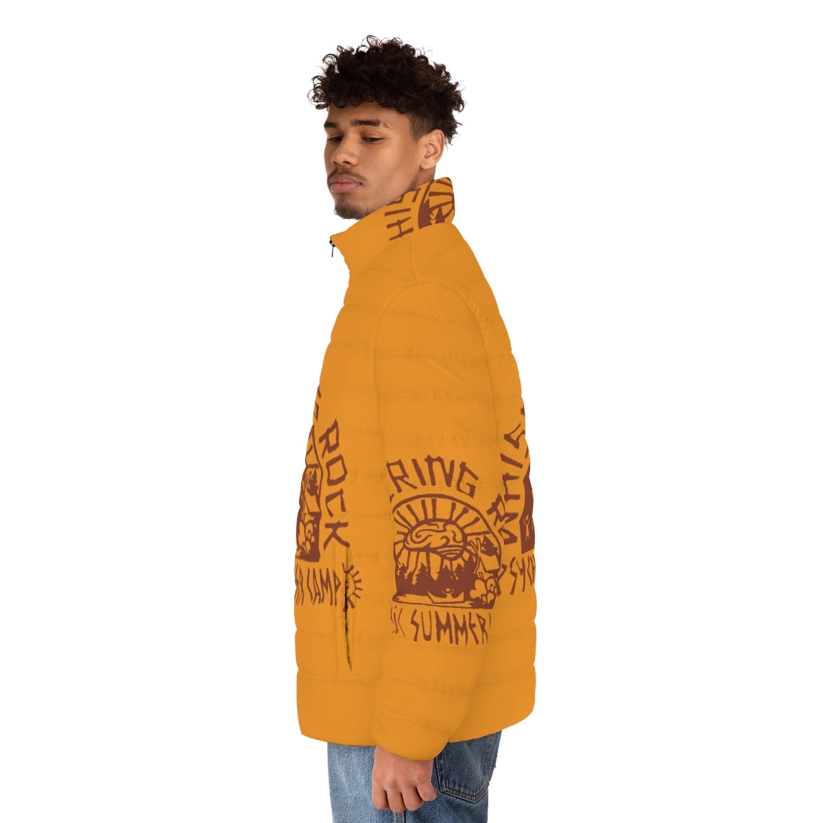 Psychonauts Whispering Rock Puffer Jacket featuring classic video game design - men side left