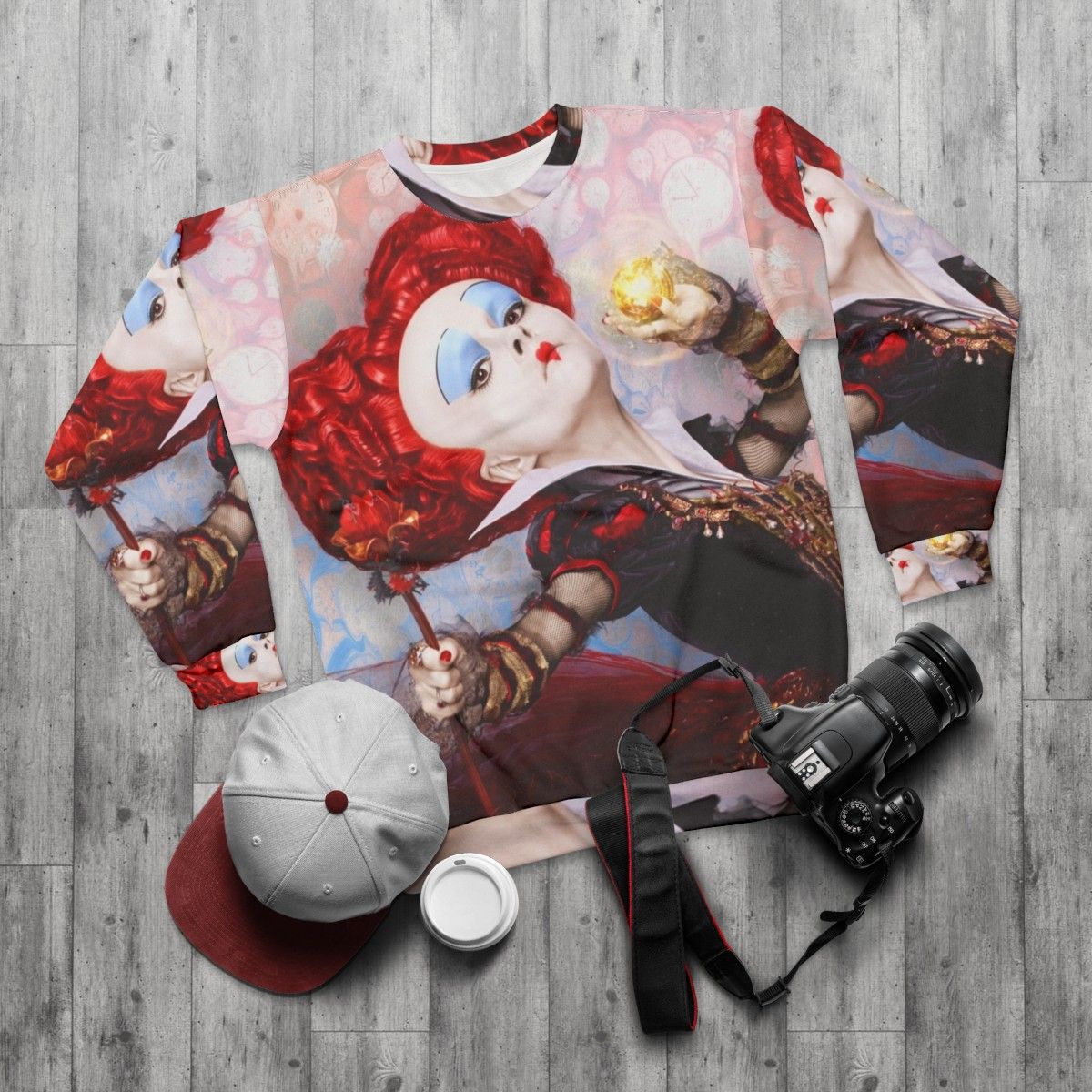 Alice in Wonderland Red Queen Graphic Sweatshirt - flat lay