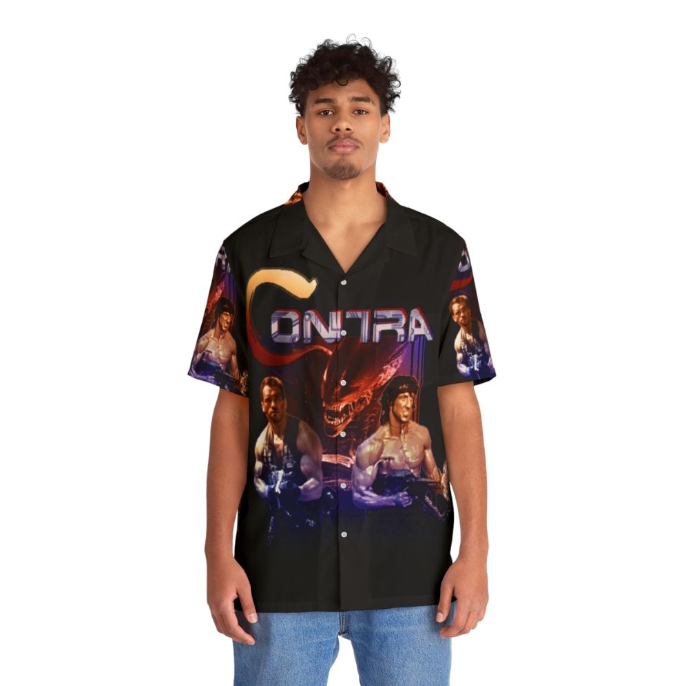 Retro Contra Inspired Hawaiian Shirt - People Front